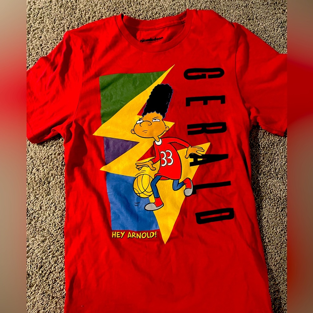 Nickelodeon Gerald in Hey Arnold Adult Red T-Shirt Small